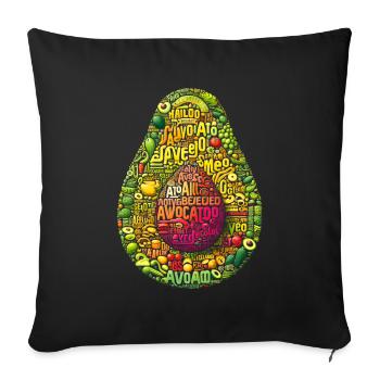 ULTRA AVOCADO TYPOGRAPHY ART, TEXT ART, WORD ART - Sofa pillowcase 17,3'' x 17,3'' (45 x 45 cm) - black - Front