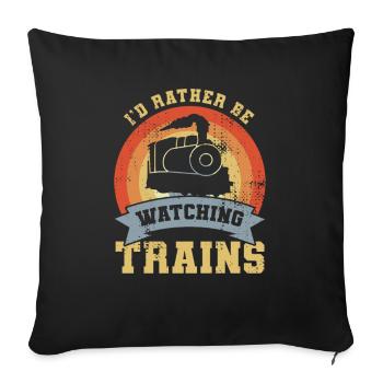 Drôle de cheminot - Housse de coussin décorative 45 x 45 cm - noir - Devant
