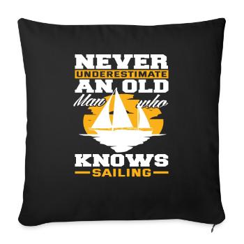 Old Man Sailor Sailing - Sofa pillowcase 17,3'' x 17,3'' (45 x 45 cm) - black - Front