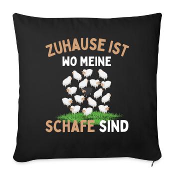 Home is where my sheep are! Sheep Shepherd - Sofa pillowcase 17,3'' x 17,3'' (45 x 45 cm) - black - Front