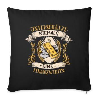 Finanzwirtin Beruf Design Vintage Geschenk - Sofakissenbezug 45 x 45 cm - Schwarz - Vorne