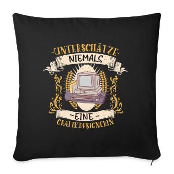 Grafikdesignerin Design lustiges Geschenk - Sofakissenbezug 45 x 45 cm - Schwarz - Vorne