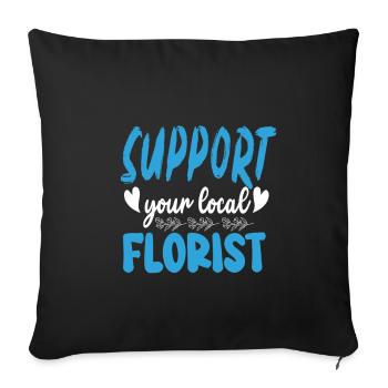 Designer floral Fleuriste Fleuriste Fleuriste - Housse de coussin décorative 45 x 45 cm - noir - Devant