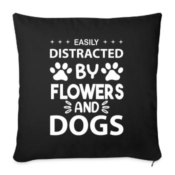 Floral Designer Floristry Floral Florist - Sofa pillowcase 17,3'' x 17,3'' (45 x 45 cm) - black - Front
