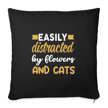 Designer floral Fleuriste Fleuriste Fleuriste - Housse de coussin décorative 45 x 45 cm - noir - Devant