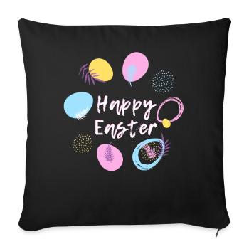 Happy Easter Easter Bunny Happy Easter Easter Motif - Sofa pillowcase 17,3'' x 17,3'' (45 x 45 cm) - black - Front