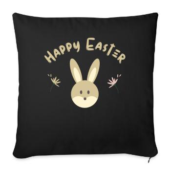 Joyeuses Pâques lapin de Pâques Joyeuses Pâques Motif de Pâques - Housse de coussin décorative 45 x 45 cm - noir - Devant