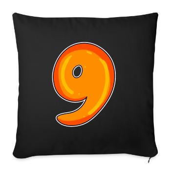 Nine - 9 Motif - Sofa pillowcase 17,3'' x 17,3'' (45 x 45 cm) - black - Front