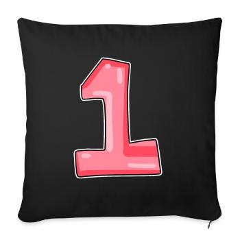 1 - Housse de coussin décorative 45 x 45 cm - noir - Devant
