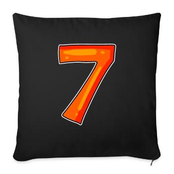 7 Zahl Sieben Nummer Symbol Zeichen - Sofakissenbezug 45 x 45 cm - Schwarz - Vorne