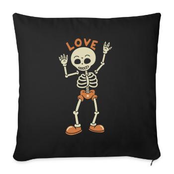 Dancing Skeleton Skull Love Halloween - Sofa pillowcase 17,3'' x 17,3'' (45 x 45 cm) - black - Front