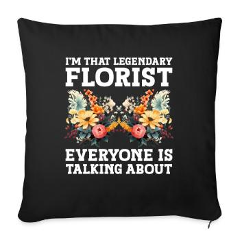 Floral Designer Floristry Florist Florist - Sofa pillowcase 17,3'' x 17,3'' (45 x 45 cm) - black - Front