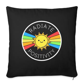 Sun Retro Radiate Positivity T-Shirt - Sofa pillowcase 17,3'' x 17,3'' (45 x 45 cm) - black - Front