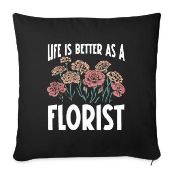 Designer floral Fleuriste Fleuriste Fleuriste - Housse de coussin décorative 45 x 45 cm - noir - Devant
