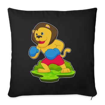 Lion Boxer Boxing Gloves Boxing - Sofa pillowcase 17,3'' x 17,3'' (45 x 45 cm) - black - Front
