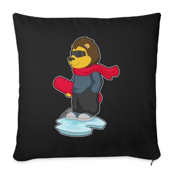 Löwe Snowboarder Snowboard - Sofa pillowcase 17,3'' x 17,3'' (45 x 45 cm) - black - Front