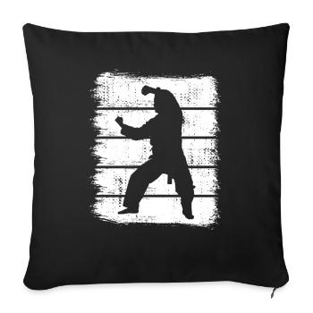 Croquis de karatéka - Housse de coussin décorative 45 x 45 cm - noir - Devant