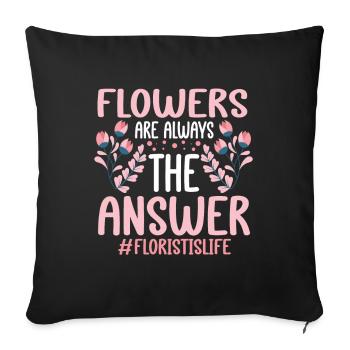 Designer floral Fleuriste Fleuriste Fleuriste - Housse de coussin décorative 45 x 45 cm - noir - Devant