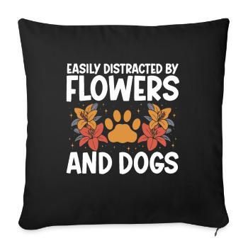 Designer floral Fleuriste Fleuriste Fleuriste - Housse de coussin décorative 45 x 45 cm - noir - Devant