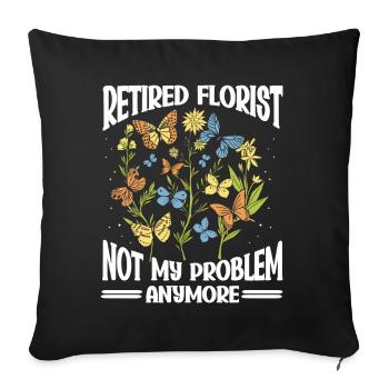 Designer floral Fleuriste Fleuriste Fleuriste - Housse de coussin décorative 45 x 45 cm - noir - Devant