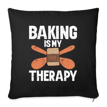 Cuisson Jeu de mots Cuire Cuisinier Chef Boulanger - Housse de coussin décorative 45 x 45 cm - noir - Devant