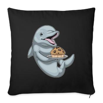Dolphin Muffin - Sofa pillowcase 17,3'' x 17,3'' (45 x 45 cm) - black - Front