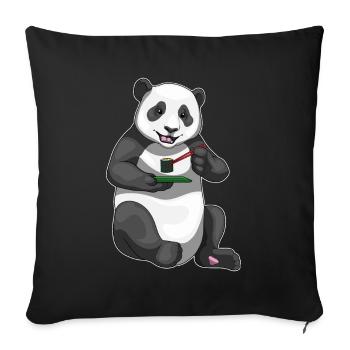 Panda Sushi - Housse de coussin décorative 45 x 45 cm - noir - Devant
