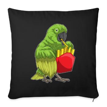 Frites perroquet - Housse de coussin décorative 45 x 45 cm - noir - Devant