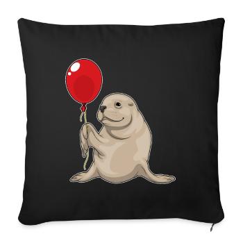 Seal Balloon - Sofa pillowcase 17,3'' x 17,3'' (45 x 45 cm) - black - Front
