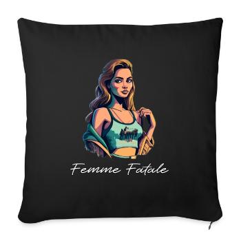Femme fatale - Housse de coussin décorative 45 x 45 cm - noir - Devant