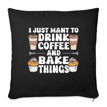 Cuisson Jeu de mots Cuire Cuisinier Chef Boulanger - Housse de coussin décorative 45 x 45 cm - noir - Devant