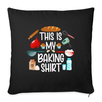 Cuisson Jeu de mots Cuire Cuisinier Chef Boulanger - Housse de coussin décorative 45 x 45 cm - noir - Devant