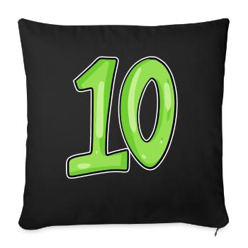 Dix numéros 10 Nombre - Housse de coussin décorative 45 x 45 cm - noir - Devant