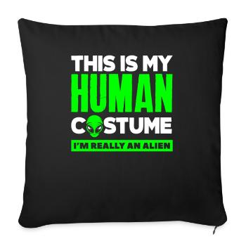 Human Costume Alien Lover - Sofa pillowcase 17,3'' x 17,3'' (45 x 45 cm) - black - Front