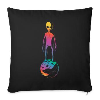 Colorful Alien Planet Gift - Sofa pillowcase 17,3'' x 17,3'' (45 x 45 cm) - black - Front