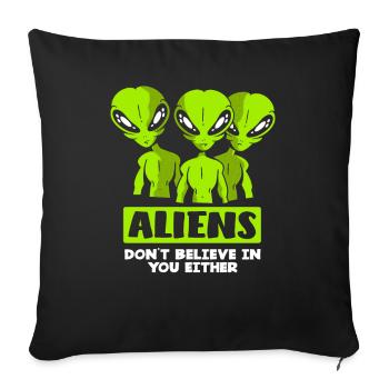 Extraterrestres - Housse de coussin décorative 45 x 45 cm - noir - Devant