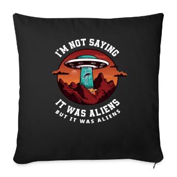 Enlèvement extraterrestre extraterrestres soucoupe volante - Housse de coussin décorative 45 x 45 cm - noir - Devant