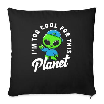 Funny Alien Kids - Sofa pillowcase 17,3'' x 17,3'' (45 x 45 cm) - black - Front