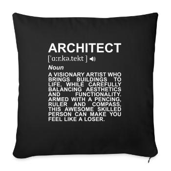 Définition de l’architecte - Housse de coussin décorative 45 x 45 cm - noir - Devant