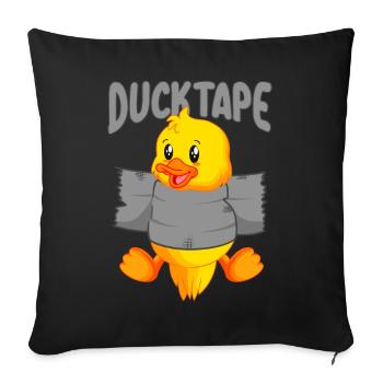 Duck Tape | Ducklings with Duct Tape - Sofa pillowcase 17,3'' x 17,3'' (45 x 45 cm) - black - Front