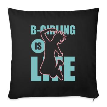 Fille de breakdance - Housse de coussin décorative 45 x 45 cm - noir - Devant