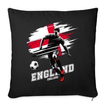 Football Angleterre Flag Joueur De Drapeau Grunge - Housse de coussin décorative 45 x 45 cm - noir - Devant