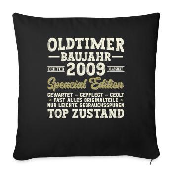 Voiture classique construite en édition spéciale 2009 - Housse de coussin décorative 45 x 45 cm - noir - Devant