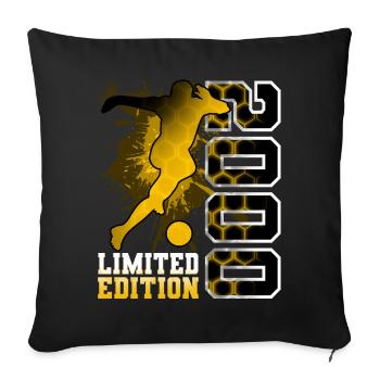 2000 Year of Birth Birthday Football - Sofa pillowcase 17,3'' x 17,3'' (45 x 45 cm) - black - Front