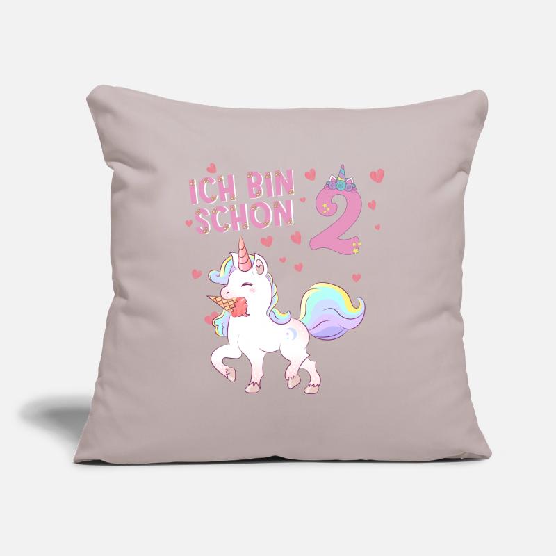ich bin schon 2 Einhorn  Sofakissenbezug 45 x 45 cm