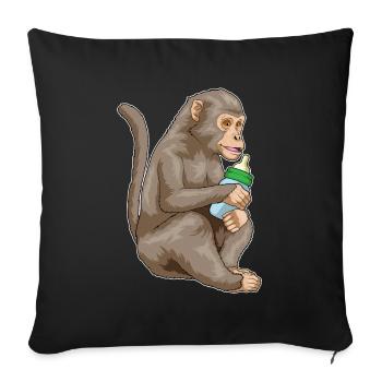 Monkey Baby Bottle - Sofa pillowcase 17,3'' x 17,3'' (45 x 45 cm) - black - Front
