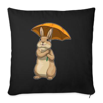 Bunny Umbrella - Sofa pillowcase 17,3'' x 17,3'' (45 x 45 cm) - black - Front