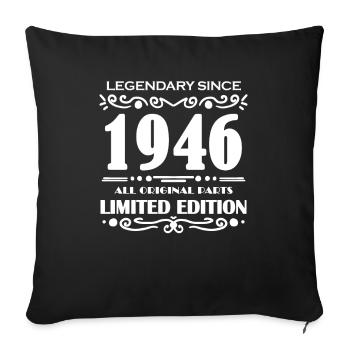 1946 - Année 1946 - Année 1946 - Housse de coussin décorative 45 x 45 cm - noir - Devant