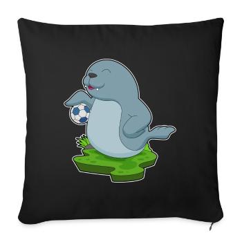 Seal Soccer Player Soccer - Sofa pillowcase 17,3'' x 17,3'' (45 x 45 cm) - black - Front