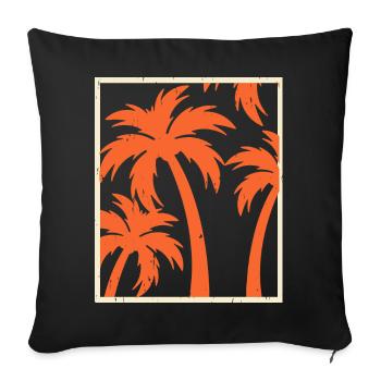 Palmiers - Housse de coussin décorative 45 x 45 cm - noir - Devant